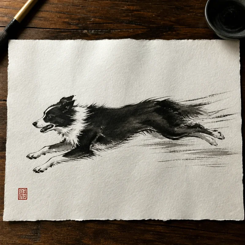 Ink dog painting 1