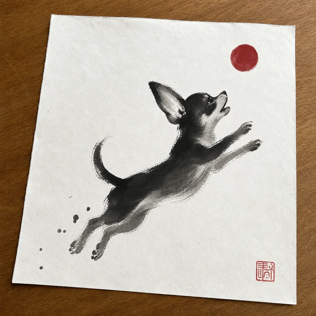 Ink dog painting 8