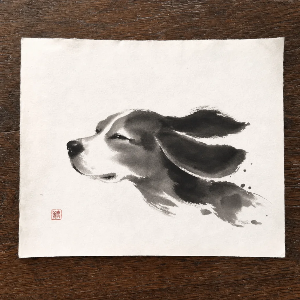 Ink dog painting 3