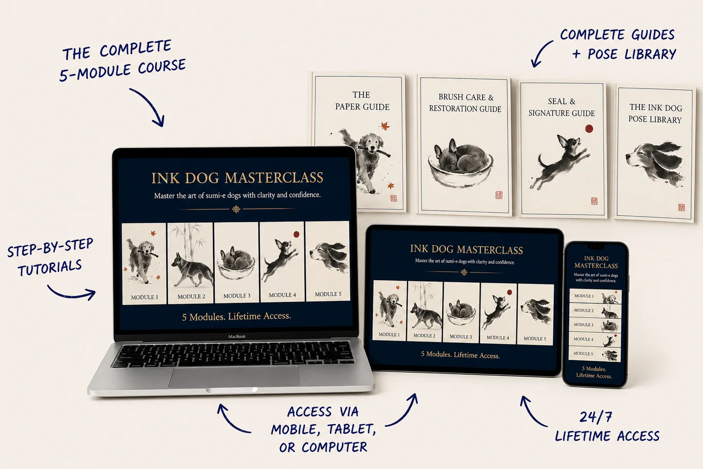 Everything included in the Ink Dog Masterclass